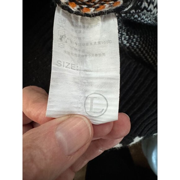 Zinv & Cdupe Vintage Large Cat Lady Black Cat Patterned Sweater Fabric Pilling - Picture 6 of 16